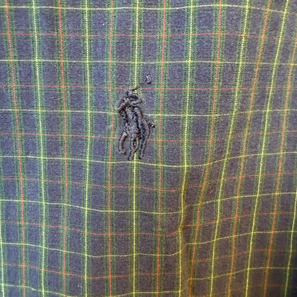 Polo Ralph Lauren Shirt Mens XXL Blue Pony Marlowe Plaid Button Down Long Sleeve